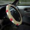 Mushroom Steering Wheel Cover Set with car coasters and seat belt covers (hand crochet)